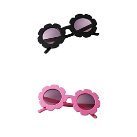 2 Pieces Kids Vintage Flower Eyewear Sunglasses UV400 Shades For Girls Boys