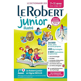 Sách học tiếng pháp- LE ROBERT JUNIOR ILLUSTRE & SON DICTIONNAIRE EN LIGNE (ADAPTE DYS)