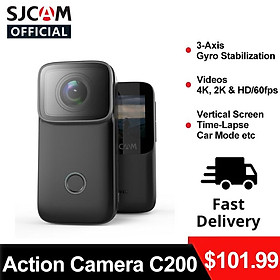 Camera hành động SJCAM C200 4K 16MP WiFi GYRO Tầm nhìn ban đêm chống nước 40M Webcam DV Webcam thể thao Màu sắc: C200 Đen