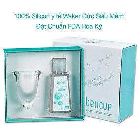 Bộ sản phẩm Cốc nguyệt san BeUcup 100% Silicone y tế Waker Đức kháng khuẩn