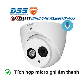Mua Camera Dome Dahua DH-HAC-HDW1200EMP-A-S5 2MP 1080P tích hợp mic hàng chính hãng DSS Việt Nam