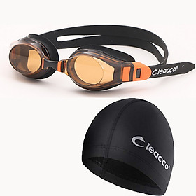 Kính bơi chống tia UV , Chống sương mù , bảo vệ mắt Cleacco, dây đeo được làm 100% silicone mềm mại, thoải mái tặng kèm nón bơi vải PU cao cấp Cleacco (Màu ngẫu nhiên) - Hàng chính hãng