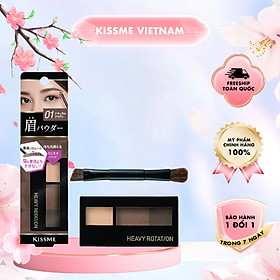 Bột Kẻ Lông Mày Chống Trôi Kissme Heavy Rotation Màu Sắc Tự Nhiên (Hộp 3 Khay Màu)