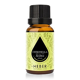 Tinh Dầu Sả Java Citronella Essential Oil Heber | 100% Thiên Nhiên Nguyên Chất Cao Cấp | Nhập Khẩu Từ Ấn Độ | Kiểm Nghiệm Quatest 3 | Xông Thơm Phòng | Hương Dịu Nhẹ