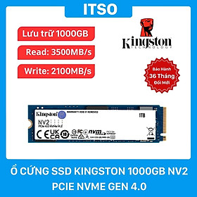 Ổ cứng SSD Kingston 1TB NV2 NVMe PCIe 4.0 (SNV2S/1000G) - Hàng chính hãng