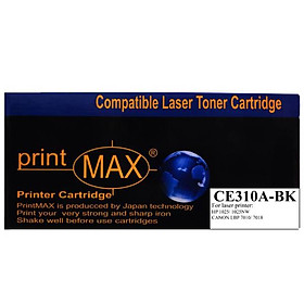Hộp mực in Laser màu Đen PrintMAX dành cho máy HP CE310A ( BK ) - Canon 7018– Hàng Chính Hãng