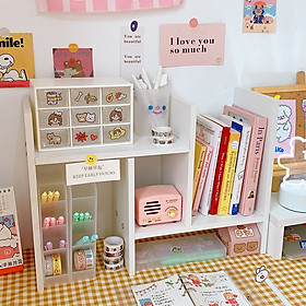 Mua Kệ sách gỗ trắng để bàn lắp ghép