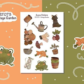 Sticker sheet vintage garden - chuyên dán, trang trí sổ nhật kí, sổ tay | Bullet journal - Unim037