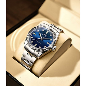 Đồng hồ nam chính hãng I&W CARNIVAL 786G-T2,hàng mới fullbox,kính sapphire,chống xước,chống nước 50m,Bh 24 tháng,máy cơ (automatic),mặt đen dây thép trắng