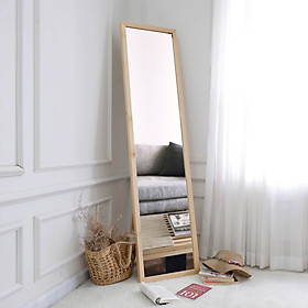 Gương Đứng Soi Toàn Thân Trang Điểm Khung Gỗ Có Chân Gập Hàn Quốc A Mirror Nội Thất Kiểu Hàn BEYOURs