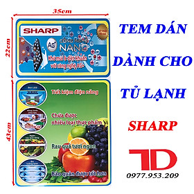 Tem dán dành cho tủ lạnh SHARP
