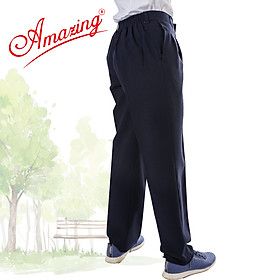 Quần xanh học sinh lưng thun, dây kéo trước, xếp mỗi bên 2 ly, dáng Baggy, size từ 20-85kg, Amazing - Số 10 ( dầi quần 110)