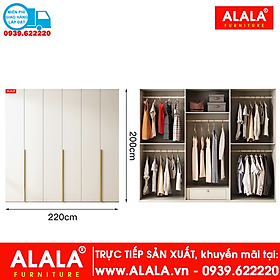Mua Tủ quần áo ALALA274 gỗ HMR chống nước - www.ALALA.vn - 0939.622220