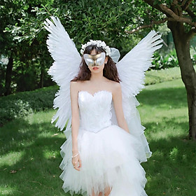 3D Halloween Feather Angel Wing Costume Accessory Realistic Decorative