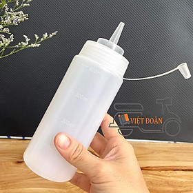 Mua (Có vạch) Bình chai đựng sốt - đựng tương- nước đường - sữa đặc . Nhựa dày   vạch ml in chìm rõ nét -400ml  600ml  900ml