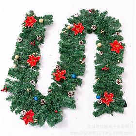 Mua Dây Lá Thông KCS12 Hoa Đỏ Viền Trang Trí Noel Giáng Sinh