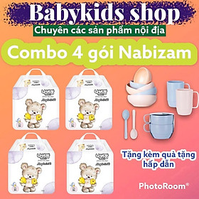 COMBO 4 gói Bỉm Nabizam Magic Soft dán-quần cao cấp siêu mỏng và mềm mại cho da bé 