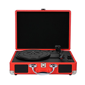 Turntable With Speakers Vintage Phonograph Record Player Stereo Sound Black EU-type
