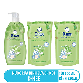 Combo 3 nước rửa bình sữa Dnee 620ml chai