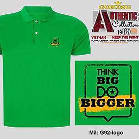 THINK BIG DO BIGGER, mã logo.g92. Áo thun polo cổ trụ cho nam nữ, form unisex. Áo phông cá sấu hàng hiệu Goking, quà tặng cao cấp cho gia đình, cặp đôi, doanh nghiệp - Xanh két - M: Khoảng 54-60kg