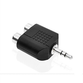 Mua Combo 2 cái: Đầu chuyển từ jack 3.5 ly sang 2 bông sen cái màu đen