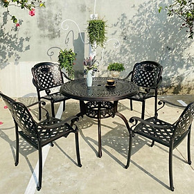 Mua Bàn ghế nhôm đúc sân vườn ngoài trời 1 bàn 2 ghế  3 ghế  4 ghế (77t - 51c)