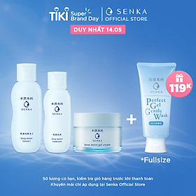 Bộ Senka dưỡng ẩm chuyên sâu (Senka Deep Moist Lotion I, Moist Gel Cream, Moist Emulsion)