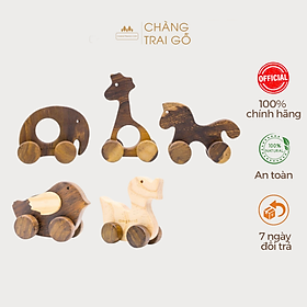 Set 5 Thú ( Hươu, Voi, Ngựa, Gà, Vịt) Đồ Chơi Gỗ Cho Bé Chàng Trai Gỗ