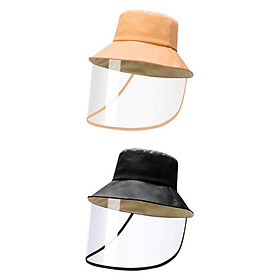 2Pcs Anti-spitting Hat Dustproof Clear Cover  Hat Bucket Hat Light