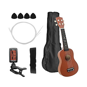 Bộ Đàn Ukulele Gỗ Trầm Kèm Túi Đựng, Dây Đàn, Miếng Gảy Và Kẹp Chỉnh Âm (21inch)