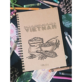 Notebook - Sổ Kraft gáy lò xo - bìa bồi dày cứng