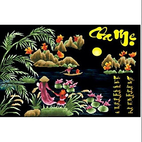 Mua Tranh thêu chữ thập CHA MẸ  (77×58cm) chưa thêu