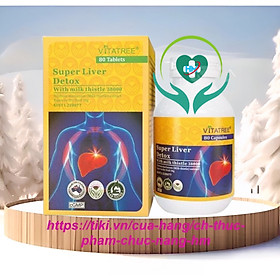 Viên uống Giải độc gan Vitatree Super Liver detox, lọ 80v, nhập khẩu Úc