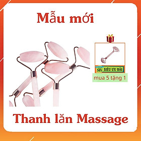 Thanh lăn Massage ️ đá thạch anh hồng -TL01- trẻ hóa làn da