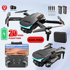 Máy Bay Điều Khiển Từ Xa Vinetteam Flycam K101 Max Camera Kép Quadcopter UAV Với Bản Nâng Cấp 720P/1080P/4K HD FPV GPS WiFi Cảm Biến Chướng Ngại Vật Chất Hơn F11 Pro 4k, Mavic 2 Pro, l900 Pro - Hàng Chính Hãng