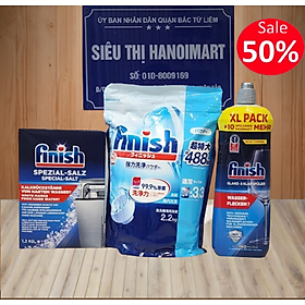 Combo Bột rửa bát finish 2.5kg+Muối rửa chén finish 1.2kg+nước bóng 1150ml