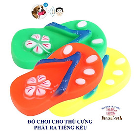 ĐỒ CHƠI CHO CHÓ MÈO THÚ CƯNG Hình dép lào Dài 12cm Chất liệu nhựa dẻo Phát ra tiếng kêu Giúp thú cưng thư giãn xả stress - Màu Hồng