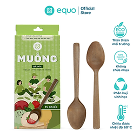 Mua Muỗng bã mía EQUO phân hủy hoàn toàn hộp 15 chiếc kích thước 164*35mm