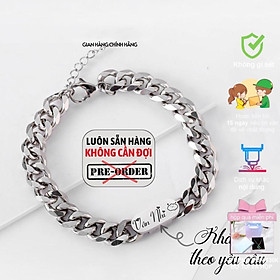 【Khắc tên ghi chú】Dây chuyền nam nữ mặt trơn, Vòng tay nam nữ mặt trơn titan phong cách