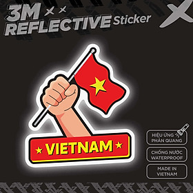 Hình ảnh VIETNAM FLAG POWER HAND 3M - Reflective Sticker Die-cut Hình dán phản quang STICKER FACTORY