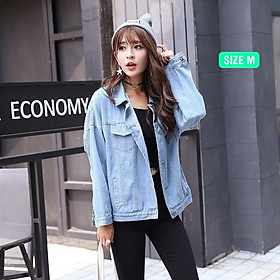 Áo khoác jean Nữ form rộng Hàn quốc cao cấp bigsize đẹp đúng chất D&Y KJN02