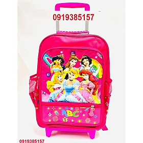 Ba lô cần kéo đi học cho bé gái hình công chúa cho học sinh cấp 1 ABC
