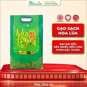 Gạo ST25 Lúa Tôm túi 5kg - Dẻo nhiều, mềm cơm, hương thơm đặc trưng