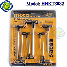 Mua Bộ lục giác chữ T INGCO HHKT8082 8 cây đầu dài bi