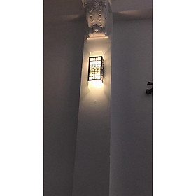 Đèn tường hắt hình chữ nhật hai đầu, chao thủy tinh cao cấp HT21
