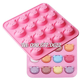 Mua Khuôn silicone làm rau câu  socola 16 mặt heo con – Mã số 1087