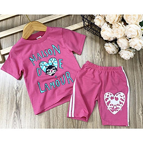 SALE HOT Bộ ngố cotton màu in hình siêu đẹp cho bé gái 9 đến 24kg - Bộ quần áo trẻ em