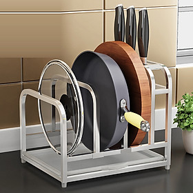 Giá dắt dao thớt inox 304 để bàn màu trắng kích thước 29 * 16 * 26cm