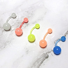 Khuyên rốn dạ quang nhiều màu sắc bằng nhựa - XUÂN SHOP