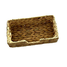 Wicker Woven Basket Stylish Snacks Serving Tray Bins for Shelves Office Desk